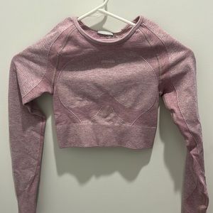 Gymshark flex sports long sleeve crop top in light purple marl